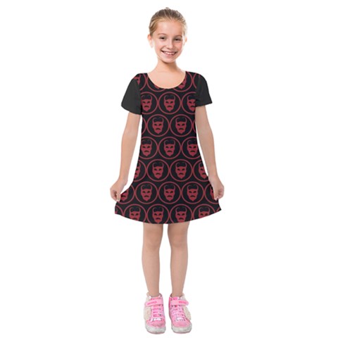 Dark Dominion Print Kids  Short Sleeve Velvet Dress from ArtsNow.com