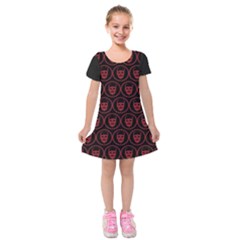 Dark Dominion Print Kids  Short Sleeve Velvet Dress from ArtsNow.com