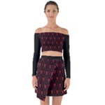 Dark Dominion Print Off Shoulder Top with Skirt Set