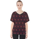 Dark Dominion Print V-Neck Dolman Drape Top