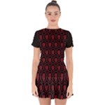 Dark Dominion Print Drop Hem Mini Chiffon Dress