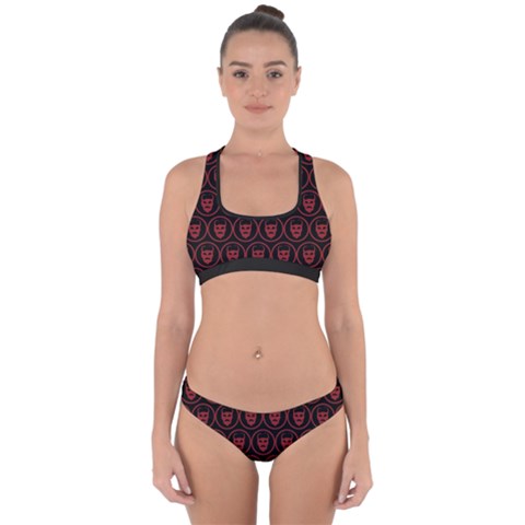 Dark Dominion Print Cross Back Hipster Bikini Set from ArtsNow.com