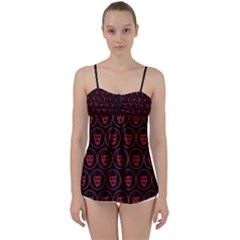 Dark Dominion Print Babydoll Tankini Top from ArtsNow.com