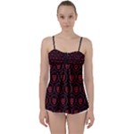 Dark Dominion Print Babydoll Tankini Top