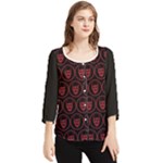 Dark Dominion Print Chiffon Quarter Sleeve Blouse