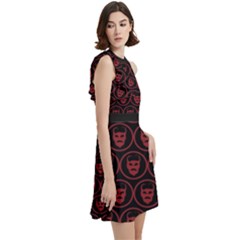 Cocktail Party Halter Sleeveless Dress With Pockets 