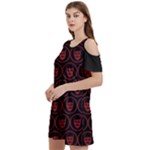 Dark Dominion Print Women s Cold Shoulder Round Neck Mini Dress