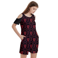 Women s Cold Shoulder Round Neck Mini Dress 