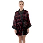 Dark Dominion Print Long Sleeve Satin Kimono