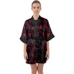 Dark Dominion Print Half Sleeve Satin Kimono 