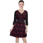 Dark Dominion Print Quarter Sleeve Ruffle Waist Dress