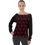 Dark Dominion Print Off Shoulder Long Sleeve Velour Top