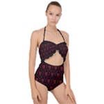 Dark Dominion Print Scallop Top Cut Out Swimsuit