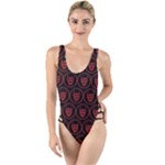 Dark Dominion Print High Leg Strappy Swimsuit