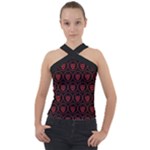 Dark Dominion Print Cross Neck Velour Top