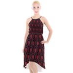 Dark Dominion Print High-Low Halter Chiffon Dress 