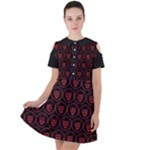 Dark Dominion Print Short Sleeve Shoulder Cut Out Dress 