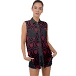 Dark Dominion Print Sleeveless Chiffon Button Shirt