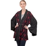 Dark Dominion Print Long Sleeve Velvet Kimono 