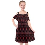 Dark Dominion Print Kids  Cut Out Shoulders Chiffon Dress