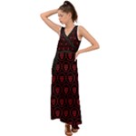 Dark Dominion Print V-Neck Chiffon Maxi Dress