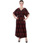 Dark Dominion Print V-Neck Boho Style Maxi Dress