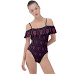 Dark Dominion Print Frill Detail One Piece Swimsuit