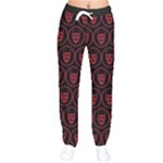 Dark Dominion Print Women Velvet Drawstring Pants