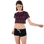 Dark Dominion Print Tie Back Short Sleeve Crop T-Shirt