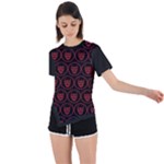 Dark Dominion Print Asymmetrical Short Sleeve Sports T-Shirt