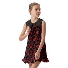 Kids  Pilgrim Collar Ruffle Hem Dress 