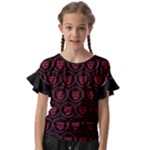 Dark Dominion Print Kids  Cut Out Flutter Sleeves