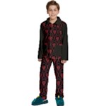 Dark Dominion Print Kids  Long Sleeve Velvet Pajamas Set