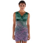 Colorful duotone abstract print Wrap Front Bodycon Dress