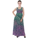 Colorful duotone abstract print Empire Waist Velour Maxi Dress