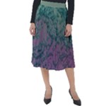 Colorful duotone abstract print Classic Velour Midi Skirt 