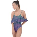 Colorful duotone abstract print Drape Piece Swimsuit