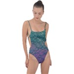 Colorful duotone abstract print Tie Strap One Piece Swimsuit