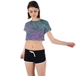 Colorful duotone abstract print Tie Back Short Sleeve Crop T-Shirt