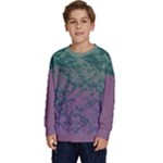 Colorful duotone abstract print Kids  Crewneck Sweatshirt