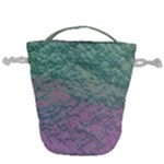 Colorful duotone abstract print Drawstring Bucket Bag