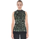 Precision Pursuit: Hunting Motif Camouflage Pattern Mock Neck Shell Top