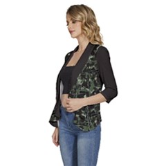 Women s 3/4 Sleeve Ruffle Edge Open Front Jacket 