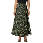 Precision Pursuit: Hunting Motif Camouflage Pattern Tiered Ruffle Maxi Skirt