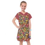 Vivid Cactus Charm Design Pattern Kids  Drop Waist Dress