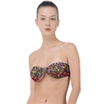 Vivid Cactus Charm Design Pattern Classic Bandeau Bikini Top 