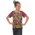 Vivid Cactus Charm Design Pattern Kids  Mesh Piece T-Shirt