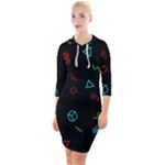 Amoled Quarter Sleeve Hood Bodycon Dress