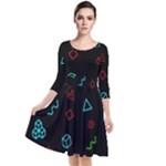 Amoled Quarter Sleeve Waist Band Dress