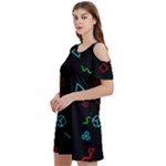 Amoled Women s Cold Shoulder Round Neck Mini Dress